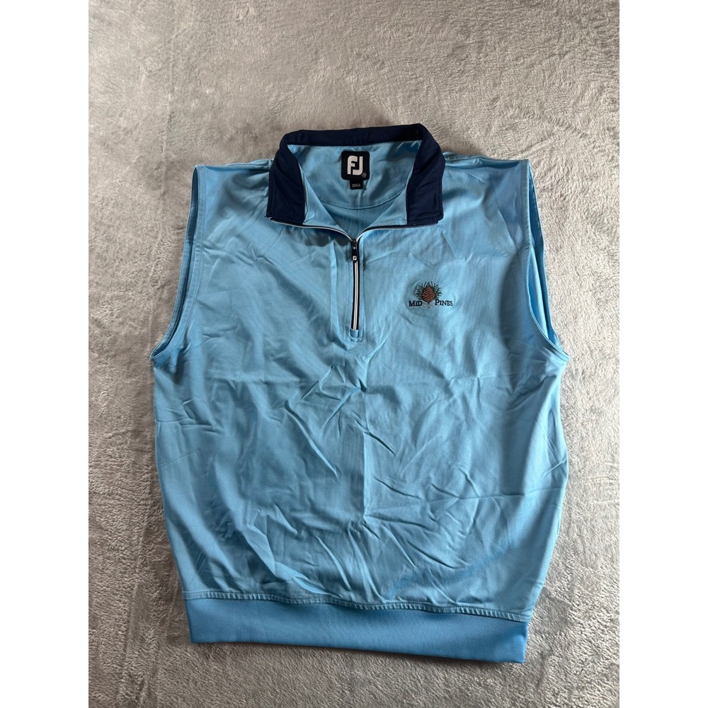 FootJoy‎ Vest Mens Light Blue Golf Pullover 1/4 Zip Mid Pines Size S